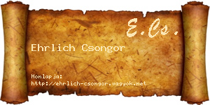 Ehrlich Csongor névjegykártya